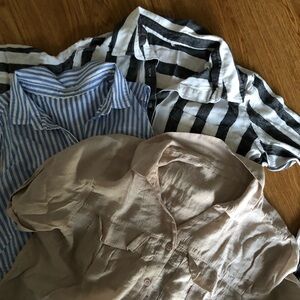 Buy 1 Get 3 H&M fitted Slim Fit three different color shirt cotton rayon small